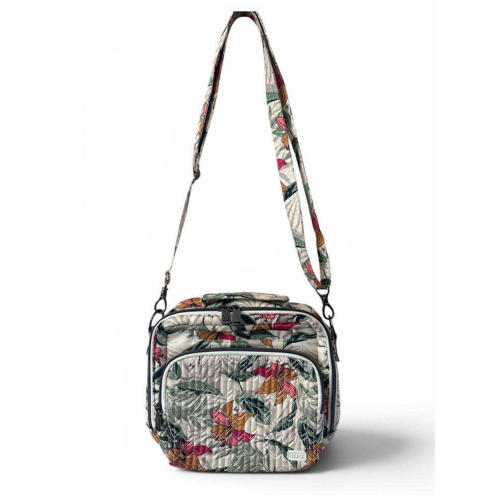 Lug Ranger Crossbody Bag Tropical Floral Quilted Travel Shoulder Bag Multi Color